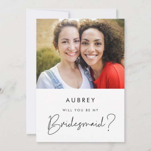 Moderner Vorschlag von Bridesmaid Save the Date Ka Einladung (Vorderseite)