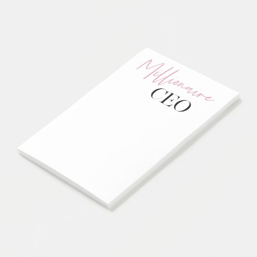 Moderner Vorstandsvorsitzender von Minimal Million Post-it Klebezettel (angewinkelt)