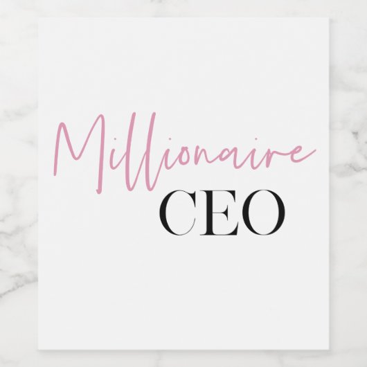 Moderner Vorstandsvorsitzender von Minimal Million Weinetikett (Einzelnes Label)