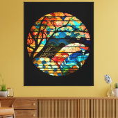 MODERNER WALD JAPANESISCHER KUNSTSTYLE LEINWANDDRUCK (Insitu (Wohnzimmer))