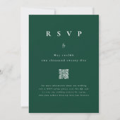 Moderner Wald QR-Code Grüne Hochzeit Einladung (Rückseite)