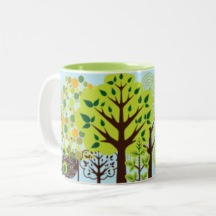Moderner Waldgarten Art Grüne Natur Zweifarbige Tasse