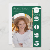 Moderner Waldgrün schick 4 Foto Abschluss Einladung (Vorderseite)