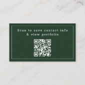 Moderner Waldgrüner QR-Code mit benutzerdefinierte Visitenkarte (Rückseite)