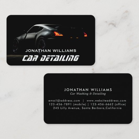 Moderner Wash & Auto mit Business Card Visitenkarte (Vorne/Hinten)