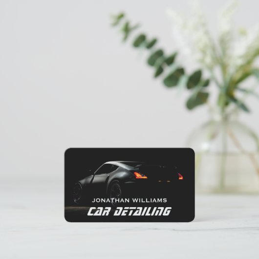 Moderner Wash & Auto mit Business Card Visitenkarte (Stehend Vorderseite)
