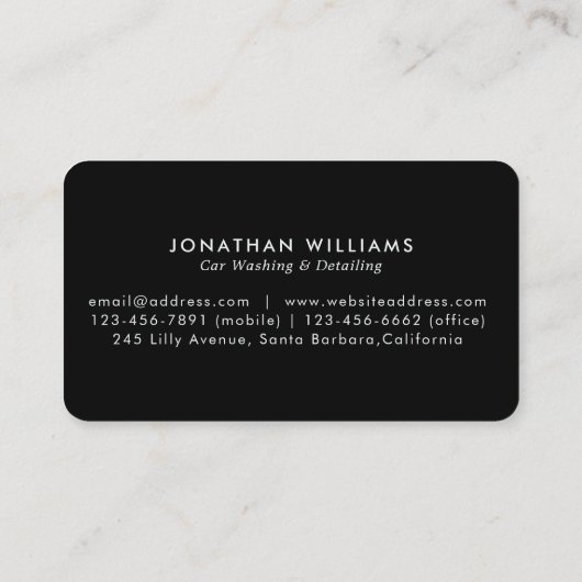 Moderner Wash & Auto mit Business Card Visitenkarte (Rückseite)