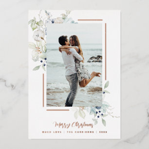 Moderner Wasserfarbe-Botanik-Fotorahmen Folien Feiertagskarte