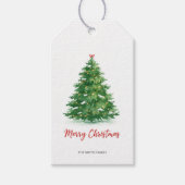 Moderner Wasserfarbe Grün Weihnachtsbaum Geschenk  Geschenkanhänger (Vorderseite)