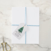 Moderner Wasserfarbe-Grüner Weihnachtsbaum  Geschenkanhänger (Mit Garn)