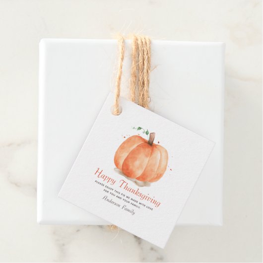 Moderner Wasserfarben Erntedank Geschenkanhänger (Beispiel)