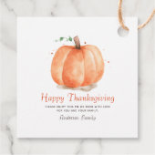 Moderner Wasserfarben Erntedank Geschenkanhänger (Rückseite)