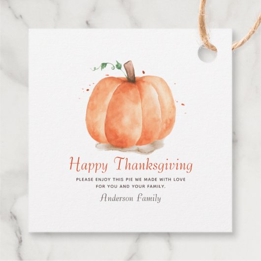 Moderner Wasserfarben Erntedank Geschenkanhänger (Rückseite)