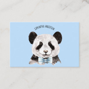 Moderner Wasserfarben-Panda mit Namen und Pastellb Visitenkarte