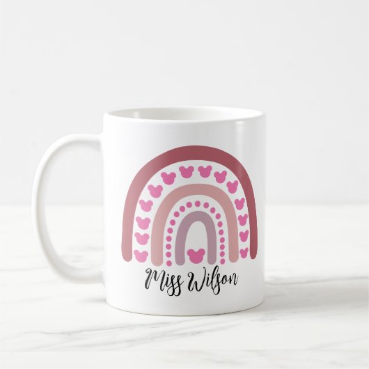 Moderner Wasserfarben-Regenbogen-Lehrer Kaffeetasse (Links)