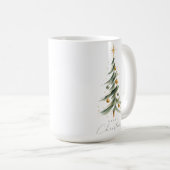 Moderner Wasserfarben-Weihnachtsbaum Kaffeetasse (VorderseiteRechts)