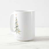 Moderner Wasserfarben-Weihnachtsbaum Kaffeetasse (Vorderseite Links)