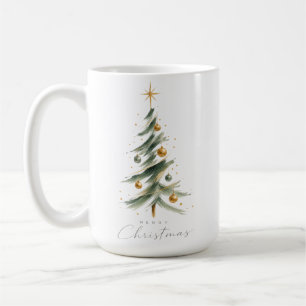 Moderner Wasserfarben-Weihnachtsbaum Kaffeetasse