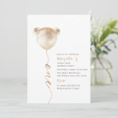 Moderner Wasserfarbenbär zum Geburtstag Einladung (Stehend Vorderseite)