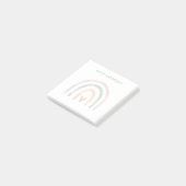 Moderner Wasserfarbenbogen mit Herz Post-it Klebezettel (angewinkelt)