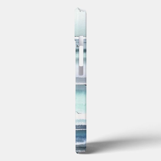 Moderner Wasserfarbensee Personalisierter Name Case-Mate iPhone Hülle (Rückseite / Links)