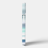 Moderner Wasserfarbensee Personalisierter Name Case-Mate iPhone Hülle (Rückseite / Rechts)