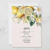 Moderner Wasserfarbenzitrus Lemon Bridal Einladung (Vorderseite)
