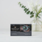 Moderner Wasserfarbfotograf QR-Code Geschäft Ca Visitenkarte (Stehend Vorderseite)