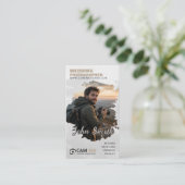 Moderner Wasserfarbfotograf QR-Code Geschäft Ca Visitenkarte (Stehend Vorderseite)
