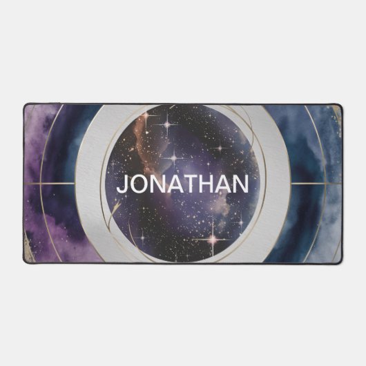 Moderner Wasserfarbkosmos Schreibtischunterlage (Vorderseite)