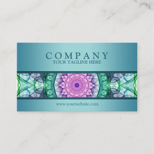 Moderner Wasserlilie Mandala - aktualisiert Visitenkarte (Vorderseite)