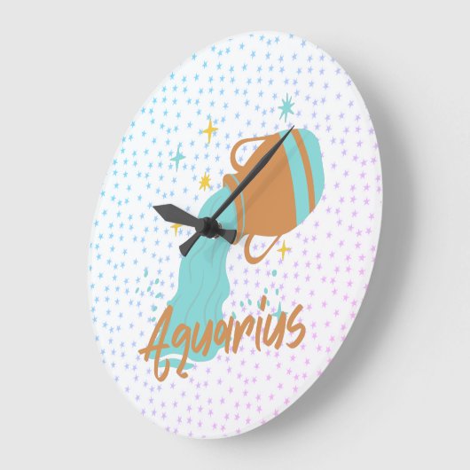 Moderner Wasserträger Zodiac Große Wanduhr (Winkel)