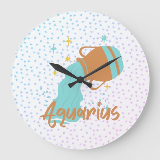 Moderner Wasserträger Zodiac Große Wanduhr (Vorderseite)
