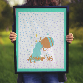 Moderner Wasserträger Zodiac Poster