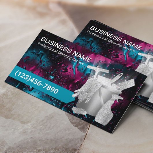 Moderner Wassertropfen Beruflicher Reinigungsservi Visitenkarte