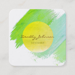 Moderner Watercolor-abstraktes elegantes cooles Quadratische Visitenkarte