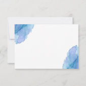Moderner Watercolor-blauer aquamariner Türkis Dankeskarte (Rückseite)