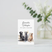 Moderner Watercolor Pet Sitter Dog Walker Trainer Visitenkarte (Stehend Vorderseite)