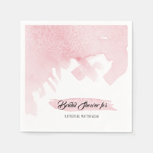 Moderner Watercolor Wash Elegantes rosa Brautparty Serviette (Vorderseite)