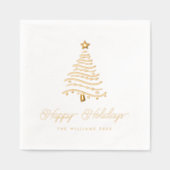 Moderner Wavy Weihnachtsbaum & Sterne Servietten Mit Folie (Vorderseite)