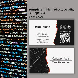 Moderner Web Designer für Schwarz und Weiß Visitenkarte