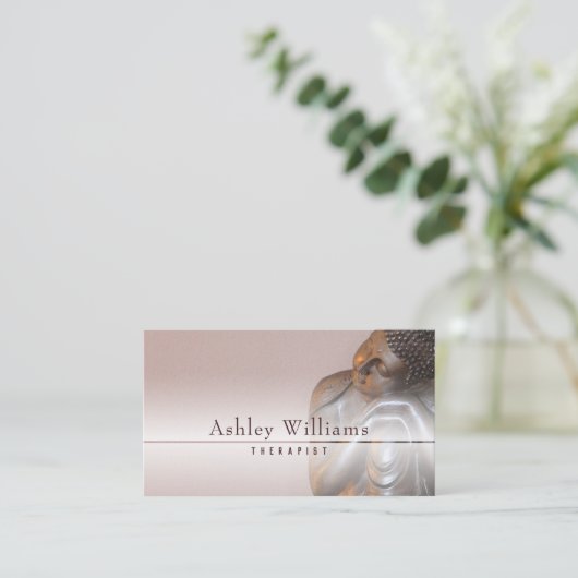 Moderner weicher malvenfarbener friedlicher visitenkarte (Stehend Vorderseite)