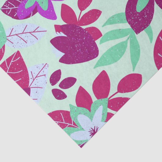 Moderner Weihnachts-Burgund Minze Blumenurlaub Seidenpapier (Detail)