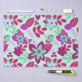 Moderner Weihnachts-Burgund Minze Blumenurlaub Seidenpapier (Handwerk)