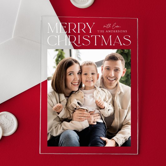 Moderner Weihnachts-Foto-Urlaub Acryleinladungen