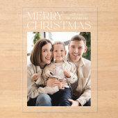 Moderner Weihnachts-Foto-Urlaub Acryleinladungen (Vorderseite)