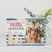 Moderner Weihnachts-Foto-Urlaub Feiertagskarte (Stehend Vorderseite)