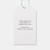 Moderner Weihnachts Geometrischer Musterurlaub Geschenkanhänger (Rückseite)