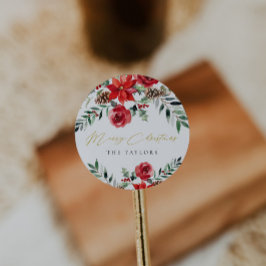 Moderner Weihnachts-Klassiker Runder Umschlag Aufk Runder Aufkleber