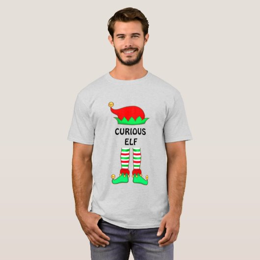Moderner Weihnachts-Neugieriger Elf-T - Shirt (Vorne ganz)